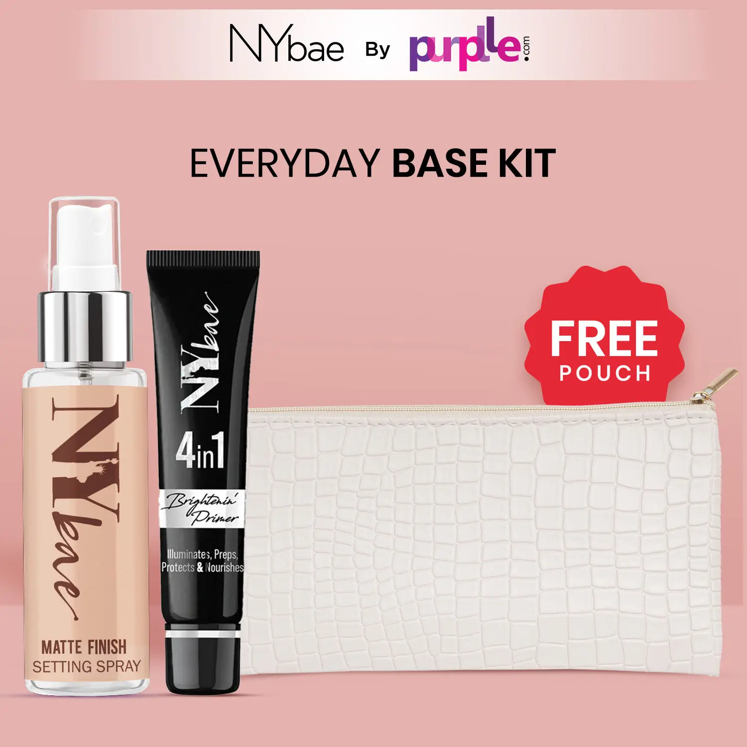 NY Bae Ace Your Base Kit | Free Pouch with Primer & Setting Spray | long lasting makeup| Make Up Kit