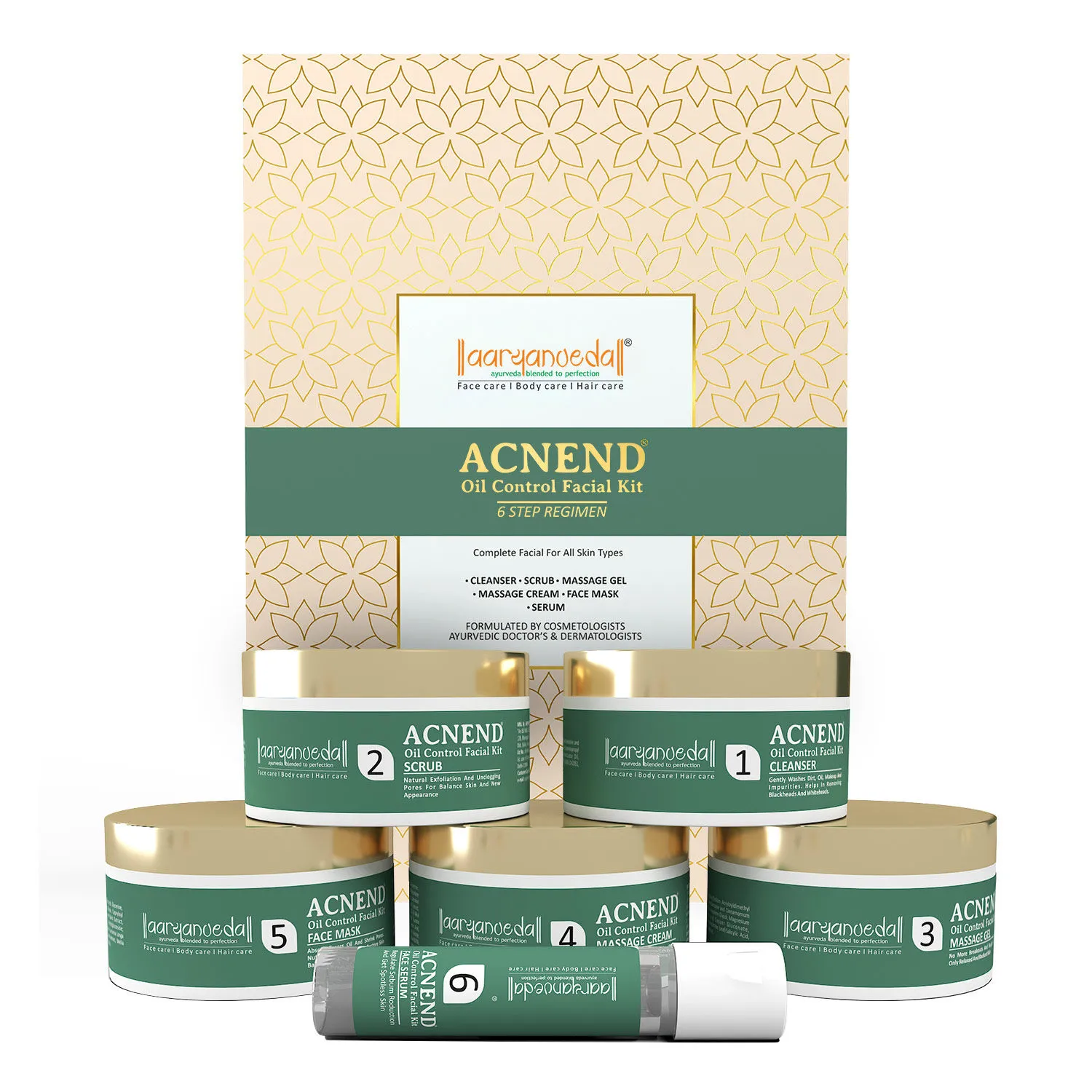 Aryanveda Acnend Oil Control Facial Kit, A Complete Facial Kit Solution For All Skin Types