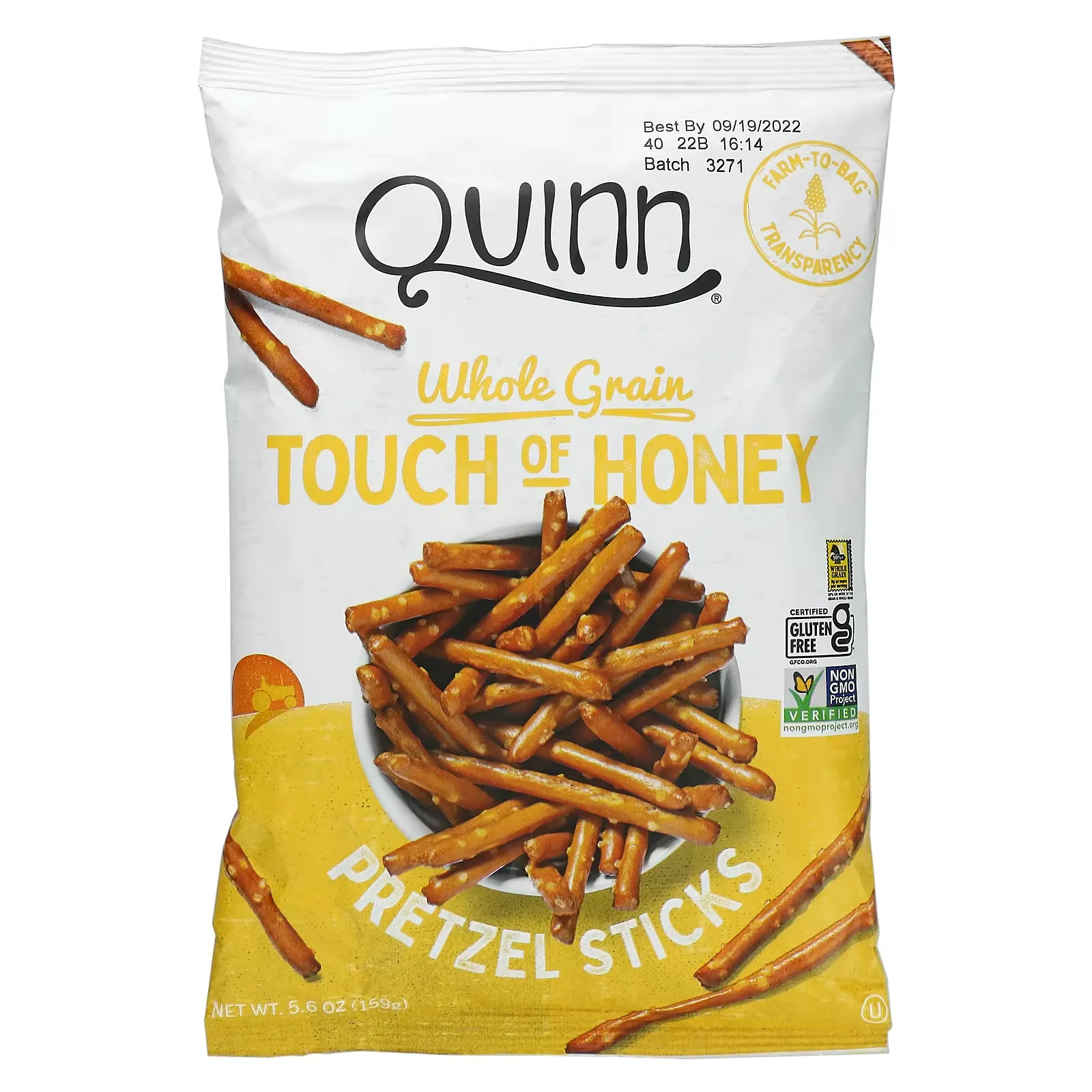 Pretzel Sticks, Whole Grain, Touch of Honey, 5.6 oz (159 g)