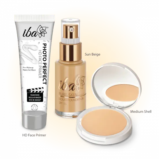 Iba Primer + Foundation + Compact Combo ml, Sun Beige