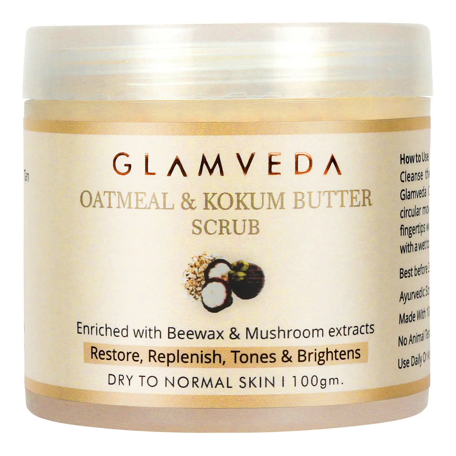 Glamveda Oatmeal & Kokum Butter Smoothing Scrub (100 g)