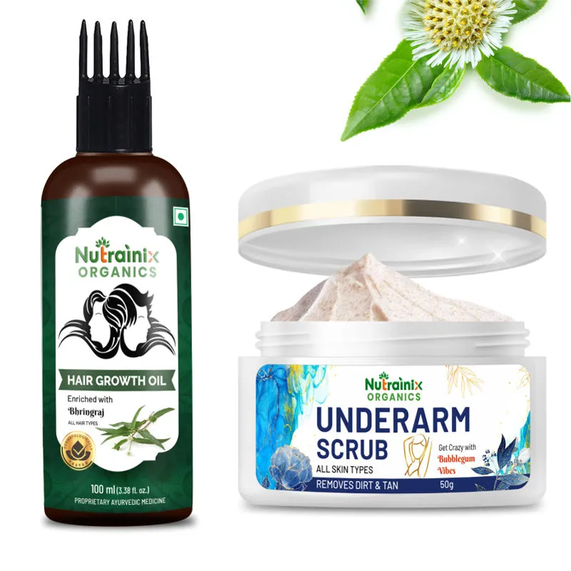 Nutrainix Organics Underarm Scrub + Hair Growth Oil