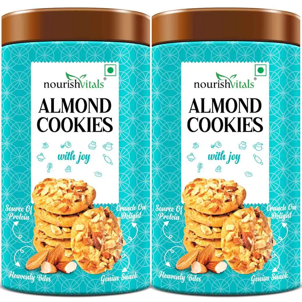 NourishVitals Cookies,  0.120 kg  Almond Pack of 2