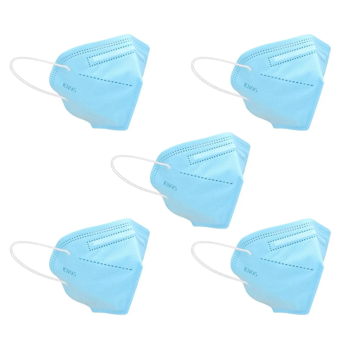 Fabula Pack of 5 KN95/N95 Anti-Pollution Reusable 5 Layer Mask (Blue)