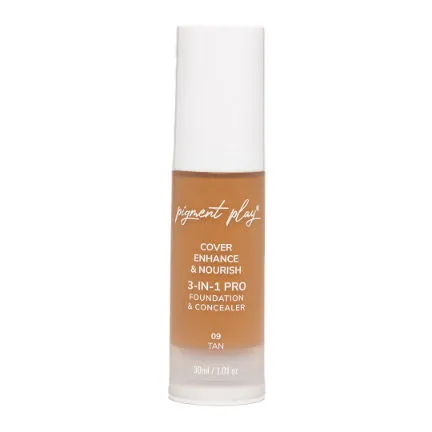 Pigment Play 3-in-1 Cover + Enhance + Nourish Foundation & Concealer - 09 Tan