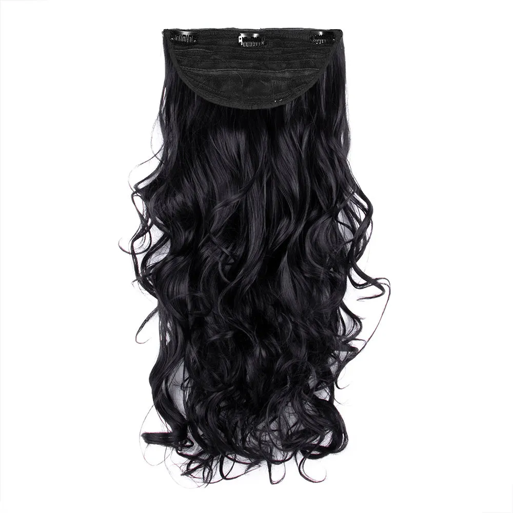 Streak Street Clip-In 24 Semi-Wavy Jet Black Hair Extensions