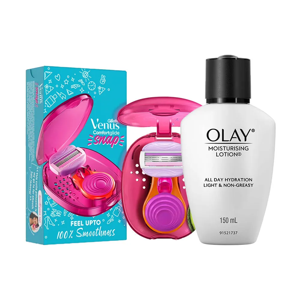 Gillette Venus Skincare Combo - Olay Moisturizing Lotion + Venus Snap Razor