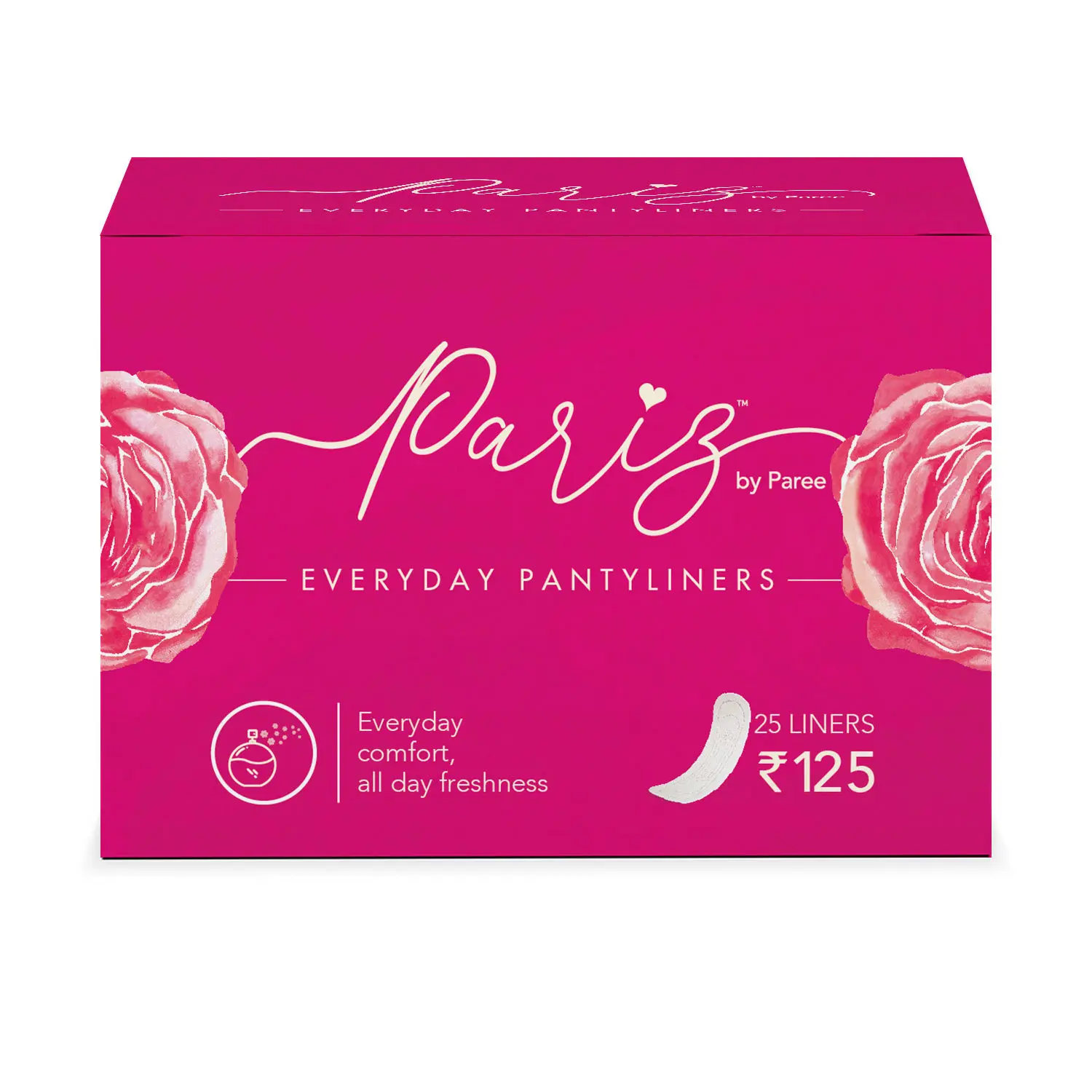 Pariz by Paree Ultra-Thin Cottony Soft Everyday Protection Pantyliners For Women To Protect Spotting and Wetness | Super-Soft Sheet For Rash Free Comfort - 25 Pantyliners