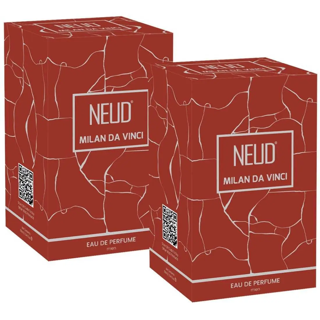 NEUD Milan Da Vinci Luxury Perfume for Cosmopolitan Men Long Lasting EDP - 2 Packs (100ml Each)