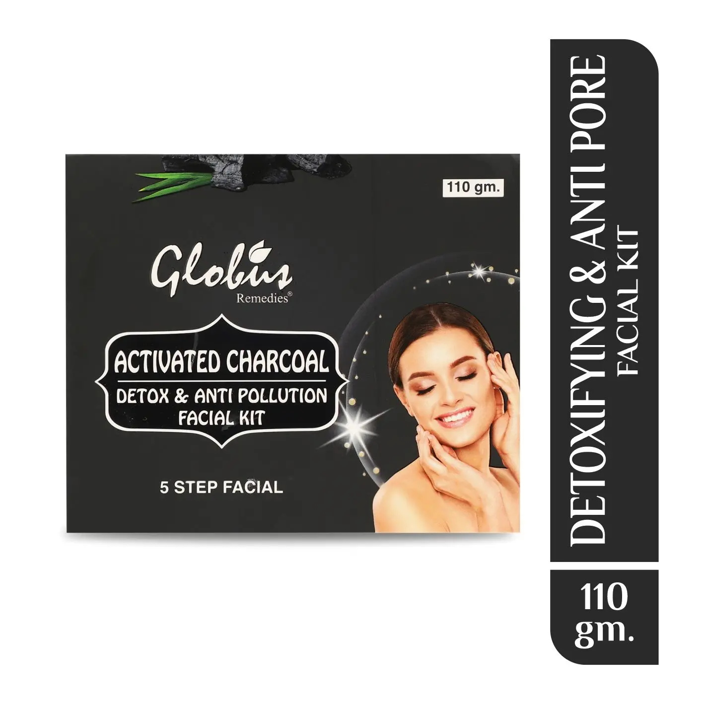 Globus Remedies Charcoal Facial Kit For Skin Exfoliation & Refreshed Glowing Skin