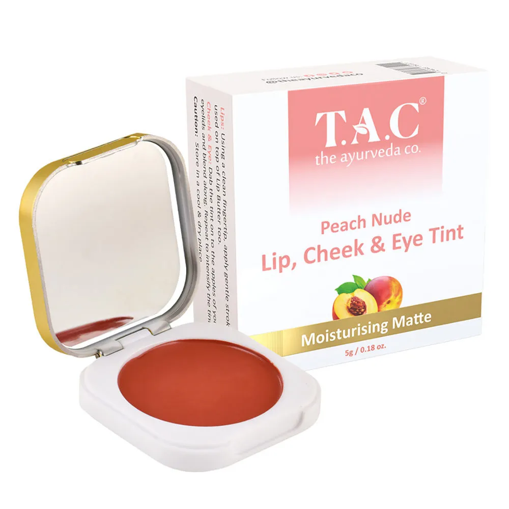 TAC - The Ayurveda Co. Peach Nude Pink Lip & Cheek Tint, Deep Nourishment & Long Lasting Impact