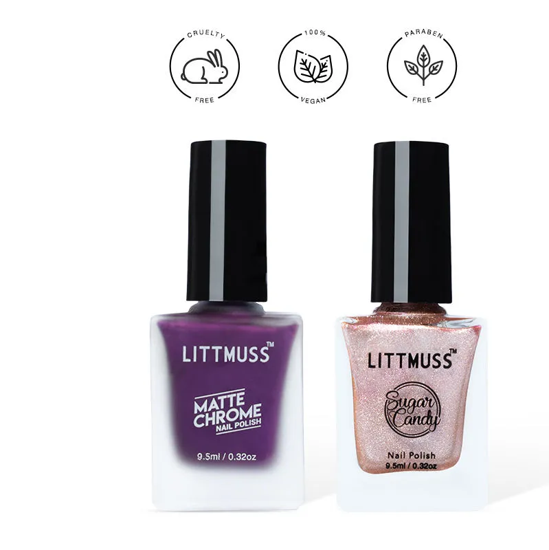 Littmuss Treasure Today - Matte Chrome & Sugar Candy Nail Polish Combo