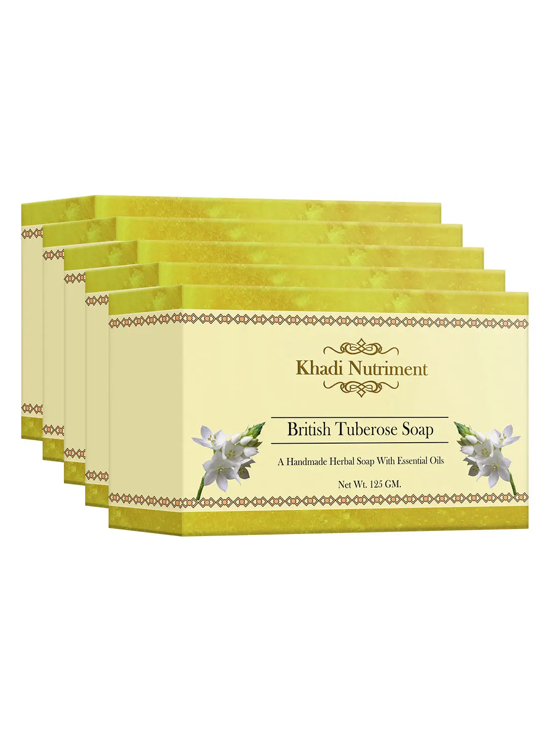 Khadi Nutriment British Tuberose Soap, 125 gm (Pack of 5)