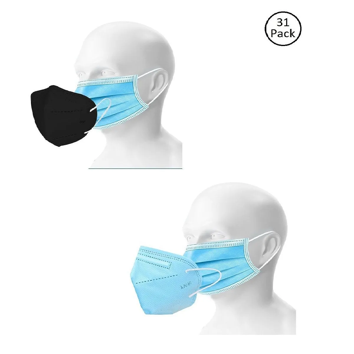 Fabula Double Mask Set of 25 Disposable & 6 Kn95/N95 Mask