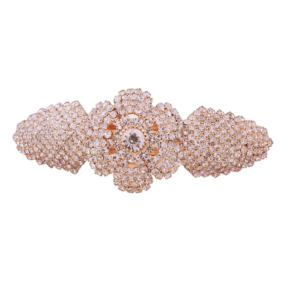 AccessHer Designer White Studed Back Hair Center Clip with Rhinestone s and Girls (HP0317GC150GCGW)