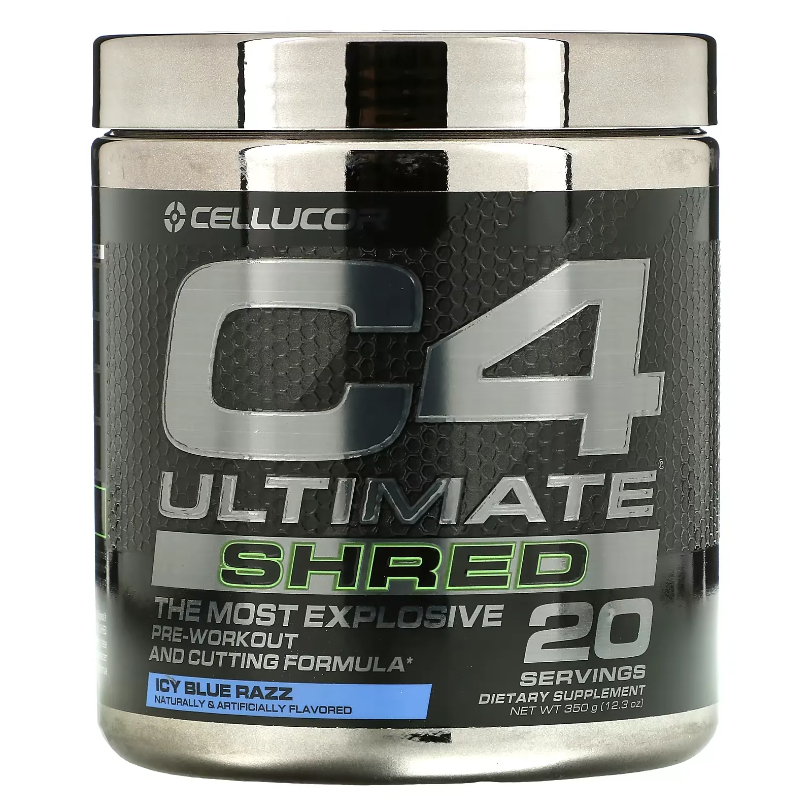 C4 Ultimate Shred, Pre-Workout and Cutting Formula, Ice Blue Razz, 12.3 oz (350 g)