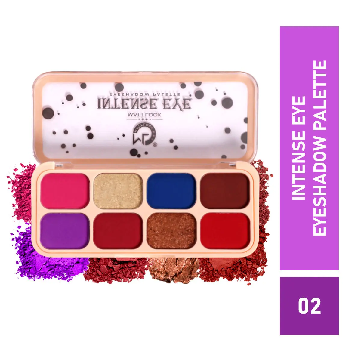 Mattlook Intense Eye, Eyeshadow Platte, Flawless Shades, Waterproof Durable Highly Pigmented Eye Makeup Set Gift for Women, Easy to Blend & Versatile Looks, Multi Finish, Multicolor-2 (12gm)