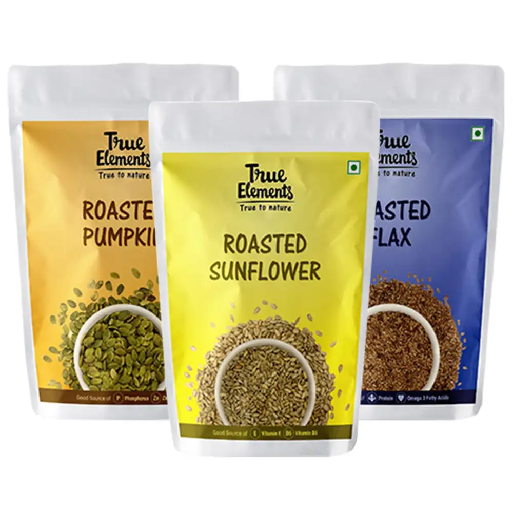 True Elements Roasted Sunflower Flax Pumpkin Combo,  Unflavoured  3 Piece(s)/Pack