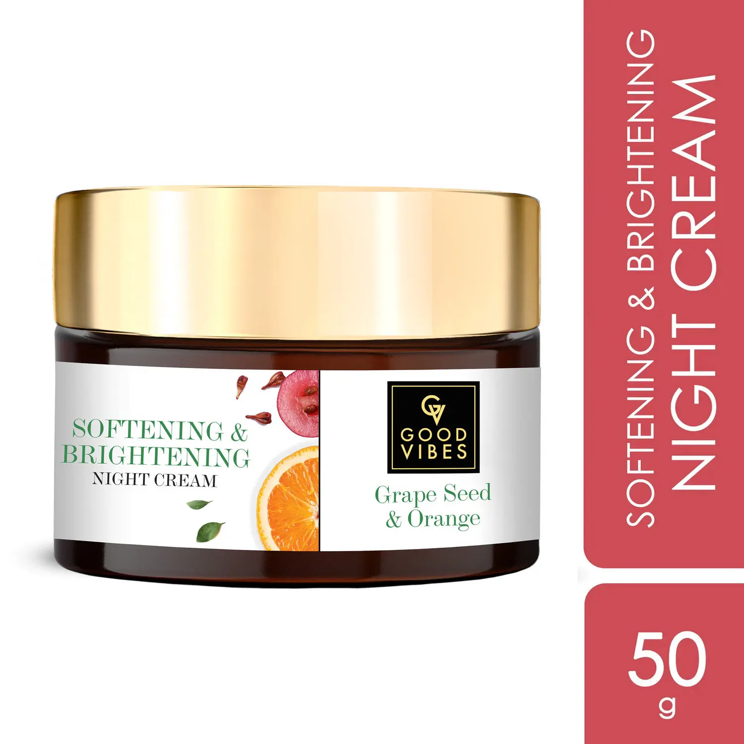 Good Vibes Softening + Brightening Night Cream - Grape Seed + Orange (50 gm)