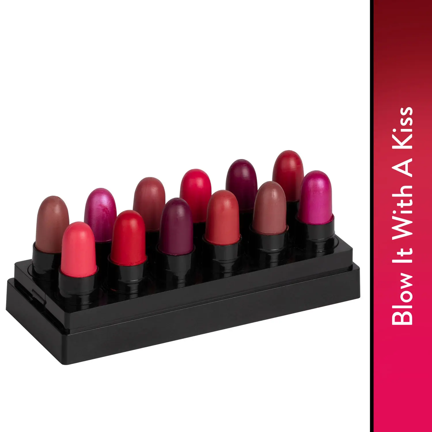 Stay Quirky Lipstick Soft and Super Matte Minis|12 in 1|Long l Multicolored| - Blow It With A Kiss Set of 12 Mini Lipsticks Kit 4 (14.4 g)