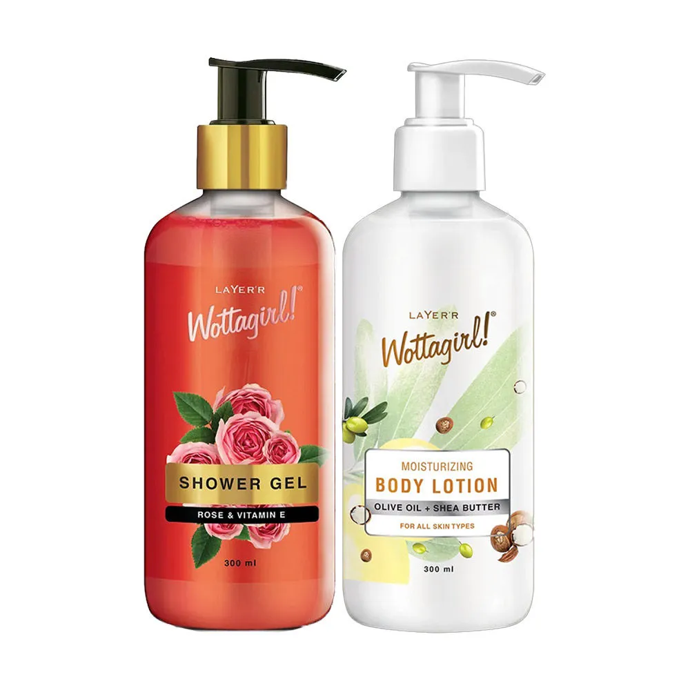 Layer'r Wottagirl Rose & Vitamin-e Shower Gel And Body Lotion Combo