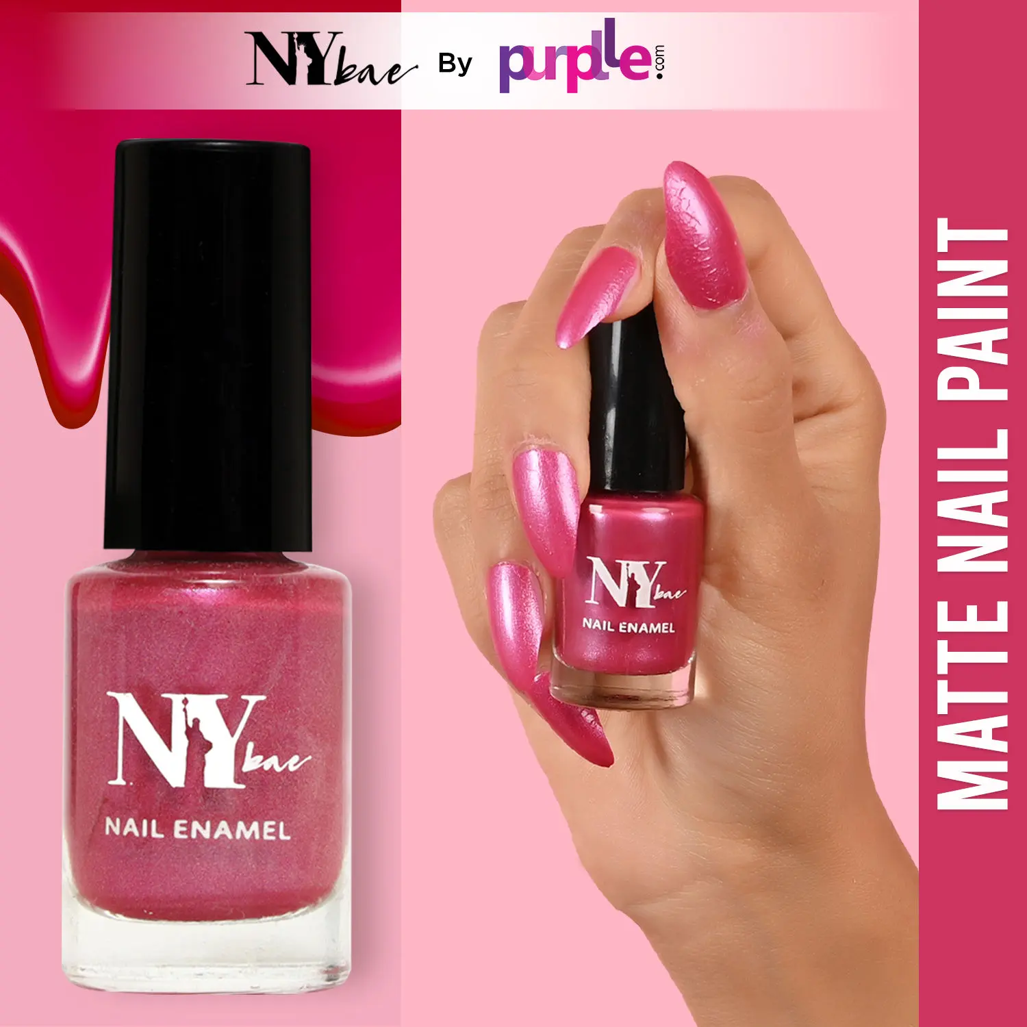 NY Bae Creme Nail Enamel - Pastrami On Rye 11 (6 ml) | Dark Pink | Smooth Creamy Finish | Rich Colour Payoff | Chip Resistant | Quick Drying | One Swipe Application | Vegan | Cruelty & Lead Free | Non-Toxic