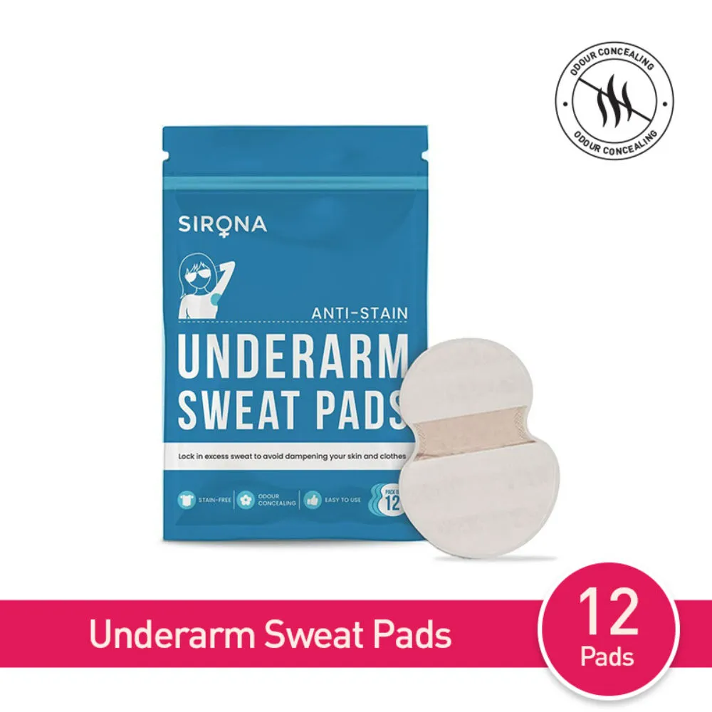 Sirona Anti Stain Disposable Underarm Sweat Pads for Man and Women (12 Pads)