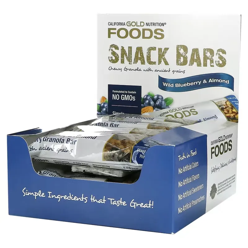 FOODS, Wild Blueberry & Almond Chewy Granola Bars, 12 Bars, 1.4 oz (40 g) Each