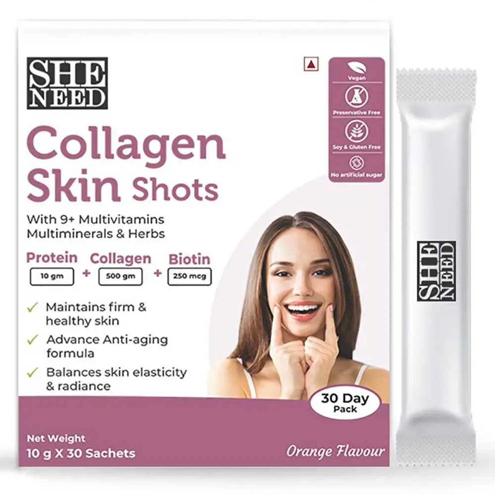 SheNeed Collagen Skin Shot,  30 sachets/pack  Orange