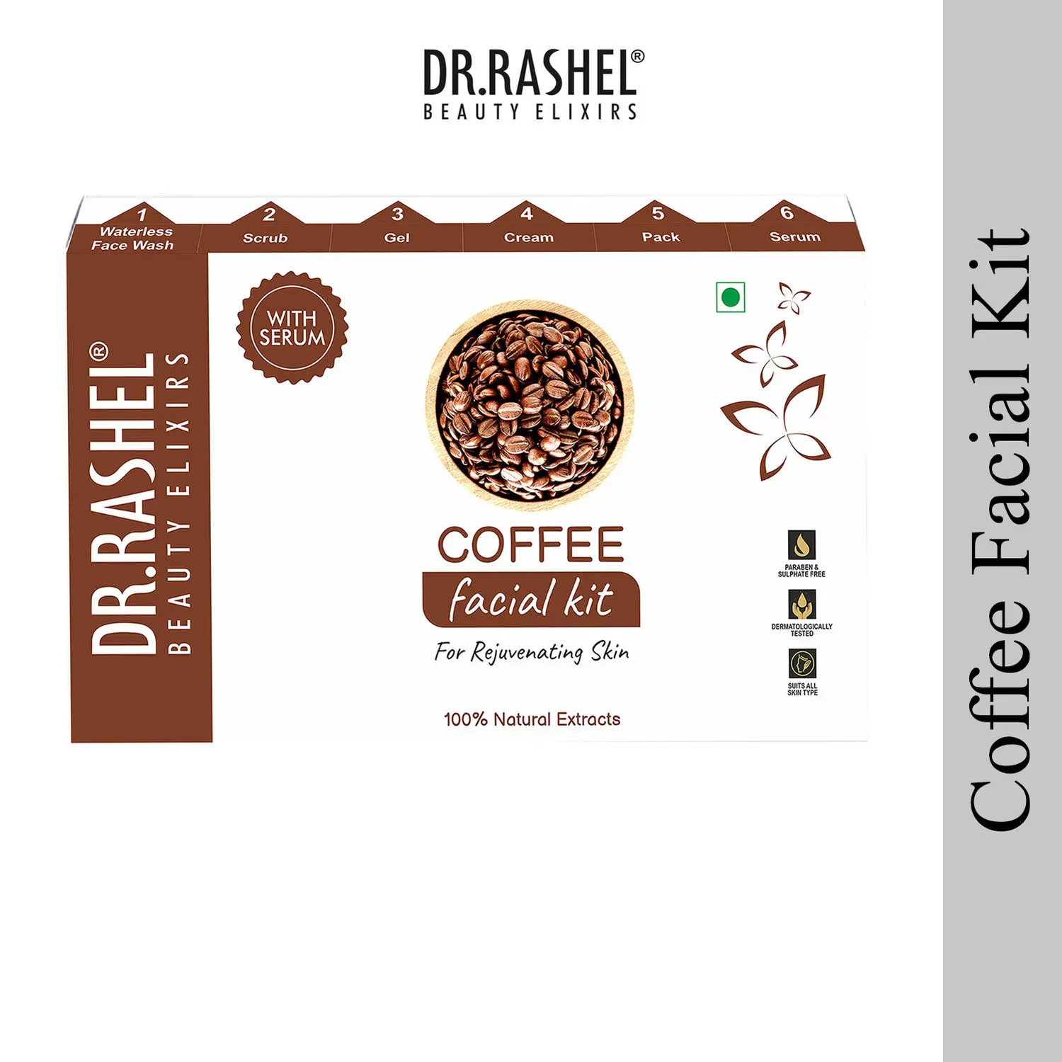 Dr.Rashel Coffee Facial Kit For Rejuvenating Skin With Serum