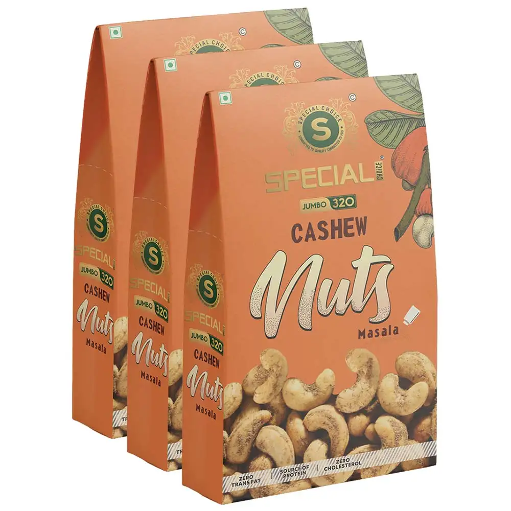 Special Choice Cashew Nuts (Jumbo 320),  Masala (Pack of 3)  250 g