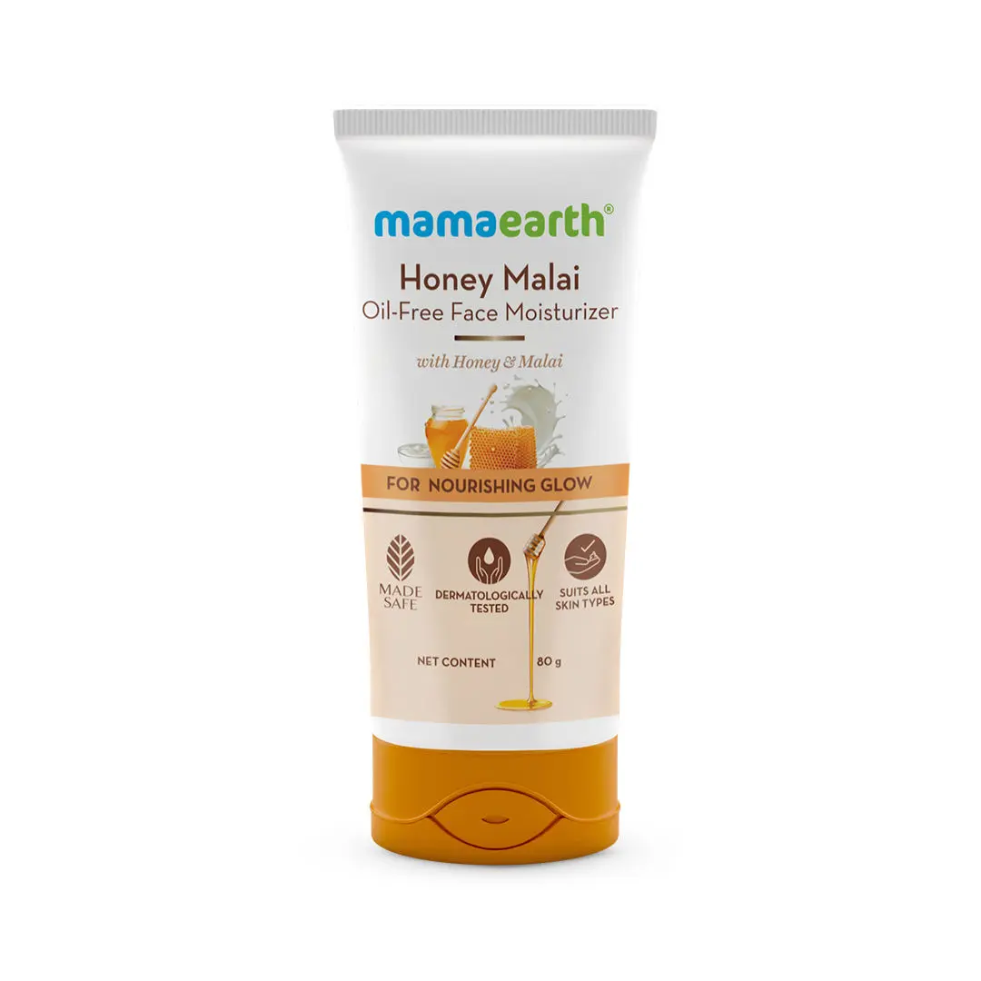 Mamaearth Honey Malai Oil-Free Face Moisturizer for Nourishing Glow (80 g)