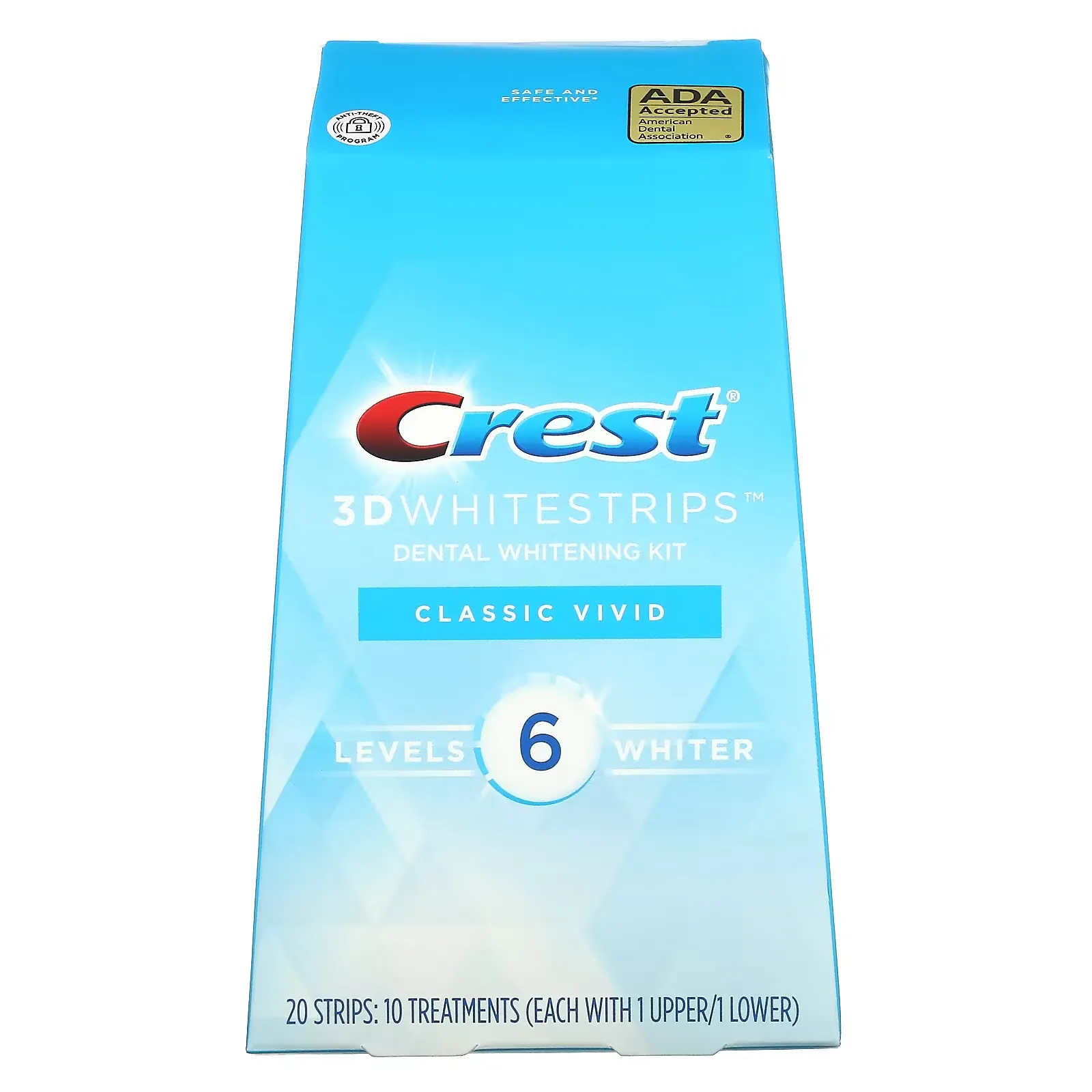 3D Whitestrips, Dental Whitening Kit, Classic Vivid, 20 Strips