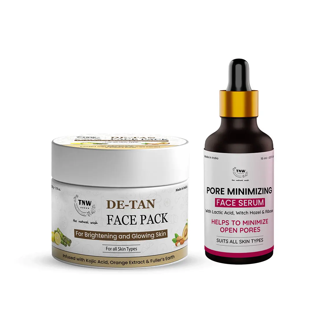 Combo of 2- De Tan Pack (Ready To Use) 50gm & Pore Minimizing Face Serum 15ml