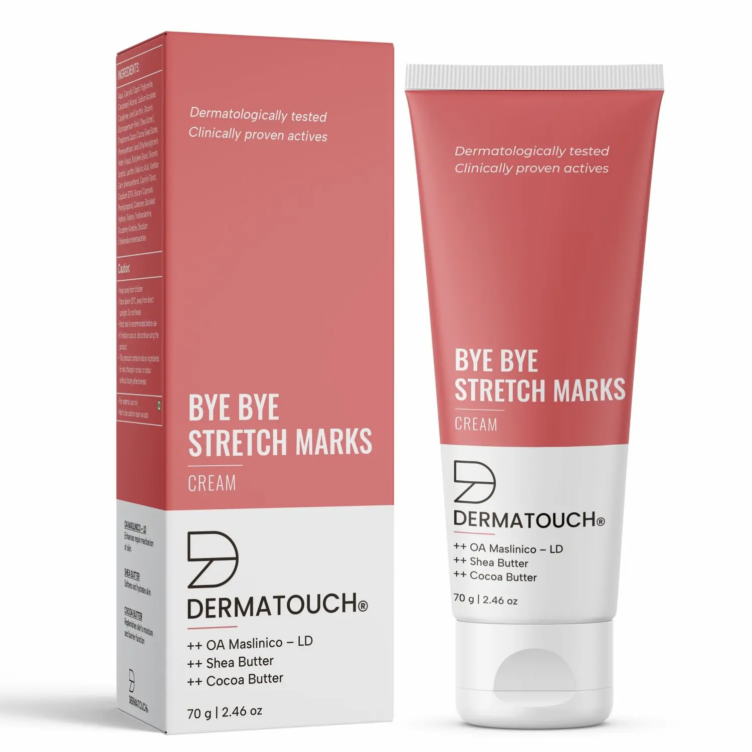 DERMATOUCH Bye Bye Stretch Marks Cream | For Pregnancy to Reduce Stretch Marks & Scars | With Shea Butter & Cocoa Butter | 70G