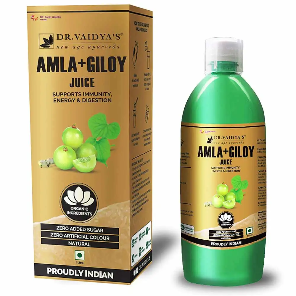 Dr. Vaidya's Amla + Giloy Juice,  Natural  1 L