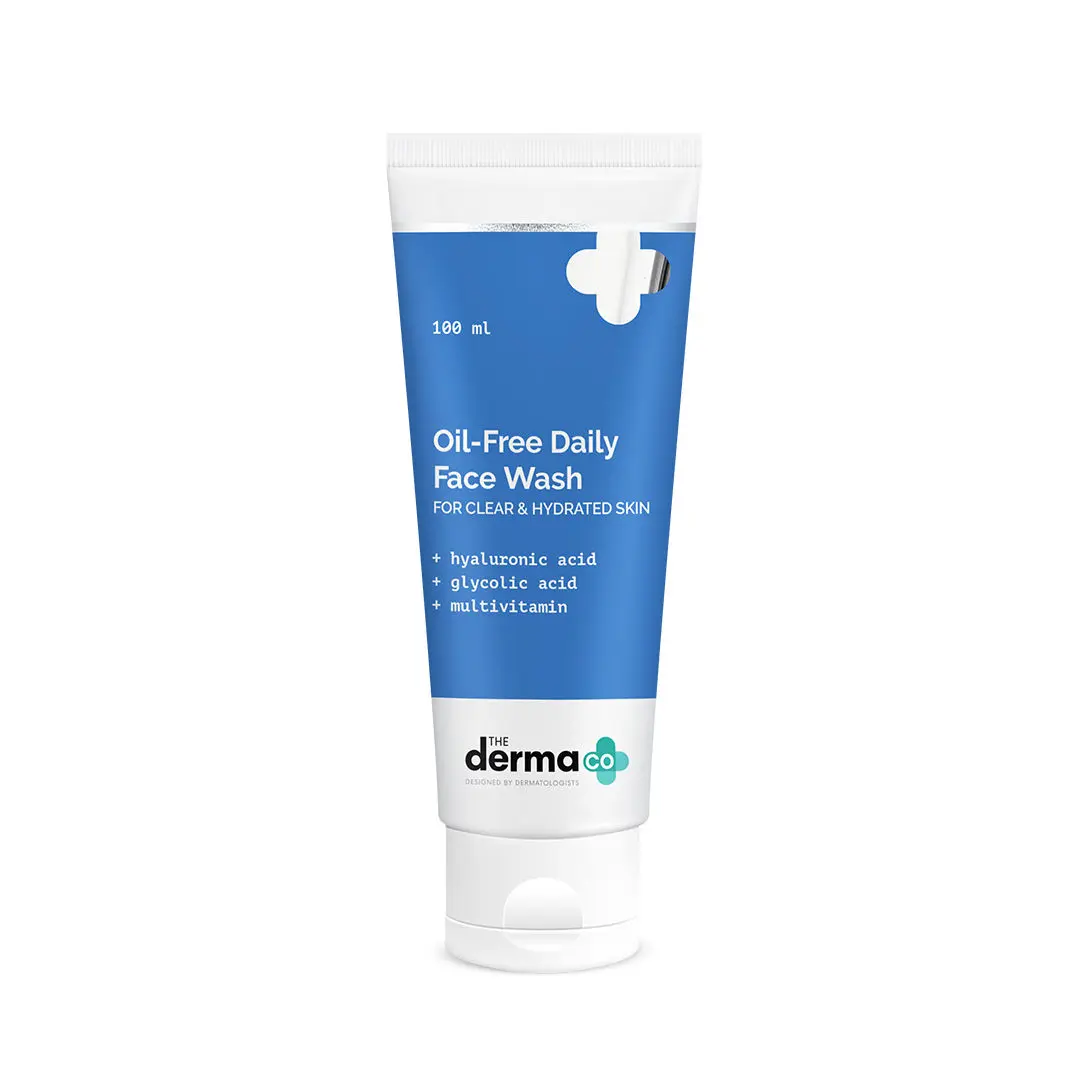 The Derma co Oil-Free Daily Face Wash With Hyaluronic Acid, Glycolic Acid for Hydrated Skin (100 ml)