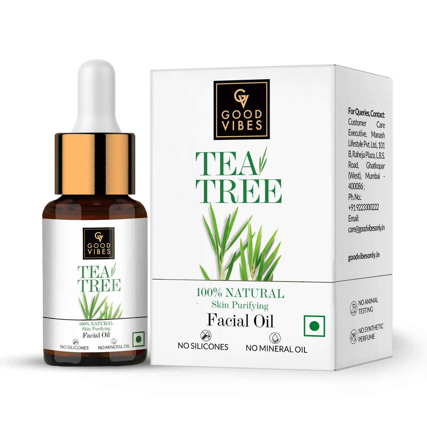 Good Vibes 100% Natural Tea Tree Skin Purifying Facial Oil (10 ml)