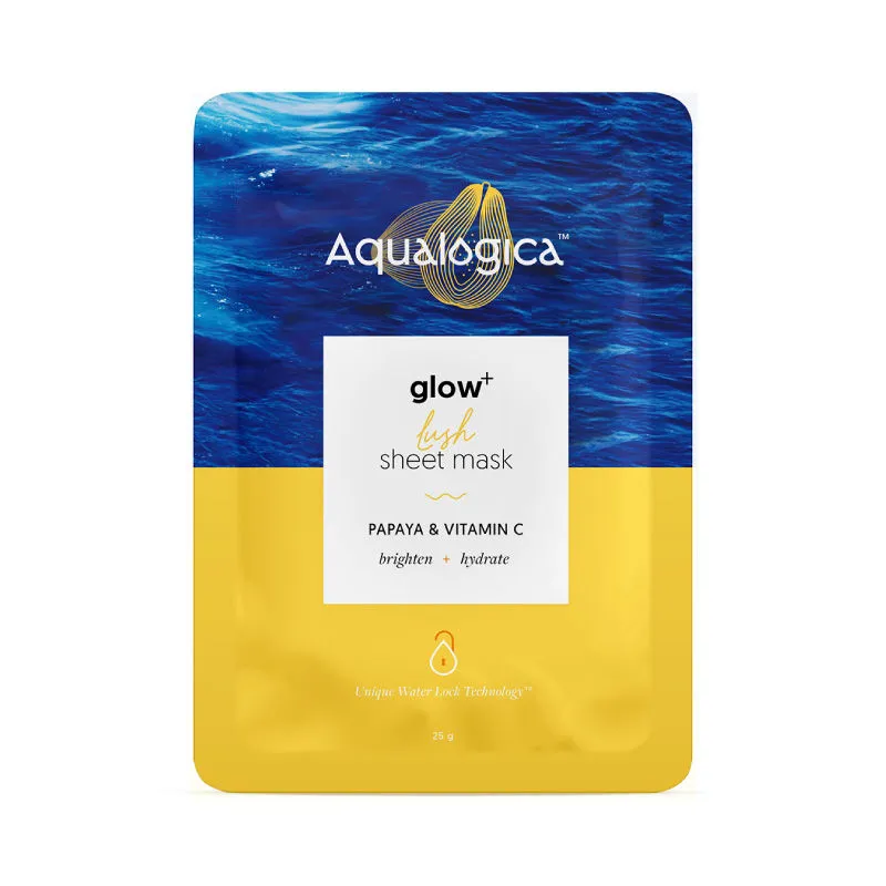 Aqualogica Glow+ Sheet Mask with Papaya, Vitamin C & Hyaluronic Acid