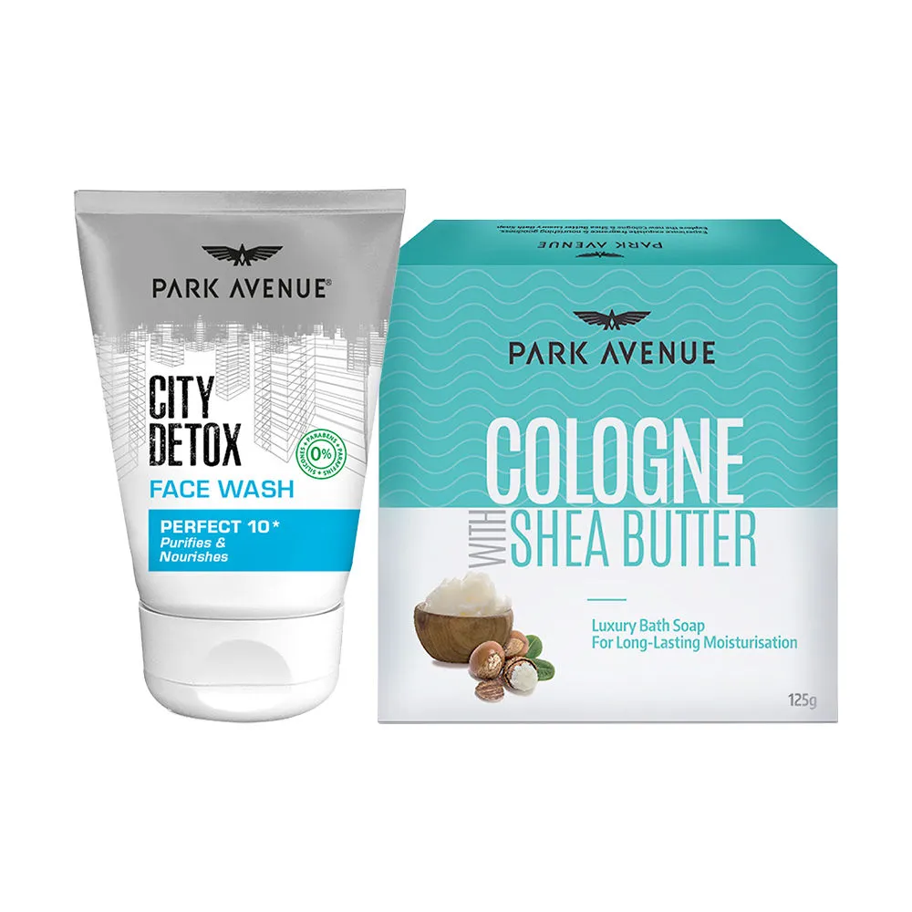 Park Avenue Cologne With Shea Butter Soap And City Detox Face Wash Perfect10