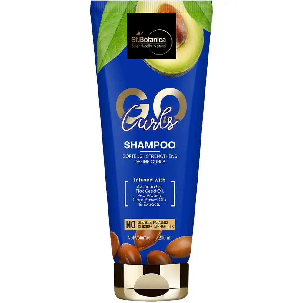 St.Botanica GO Curls Hair Shampoo,  200 ml  with Avocado Oil, Flaxseed Oil, Pea Protein