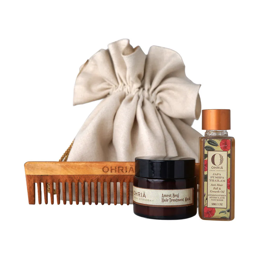 Ohria Ayurveda Hair Spa Ritual - Hair Mask + Oil + Neem Comb without Handle