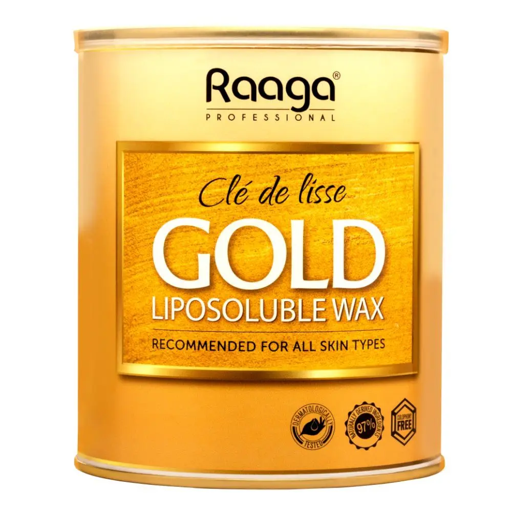 Raaga Professional Liposoluble Metallic Wax, Gold, 800 ml