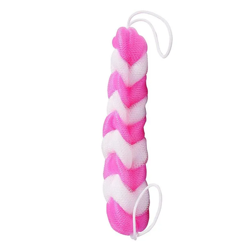 Panache Shower Sponge 9 Knots Rope - Pink & White