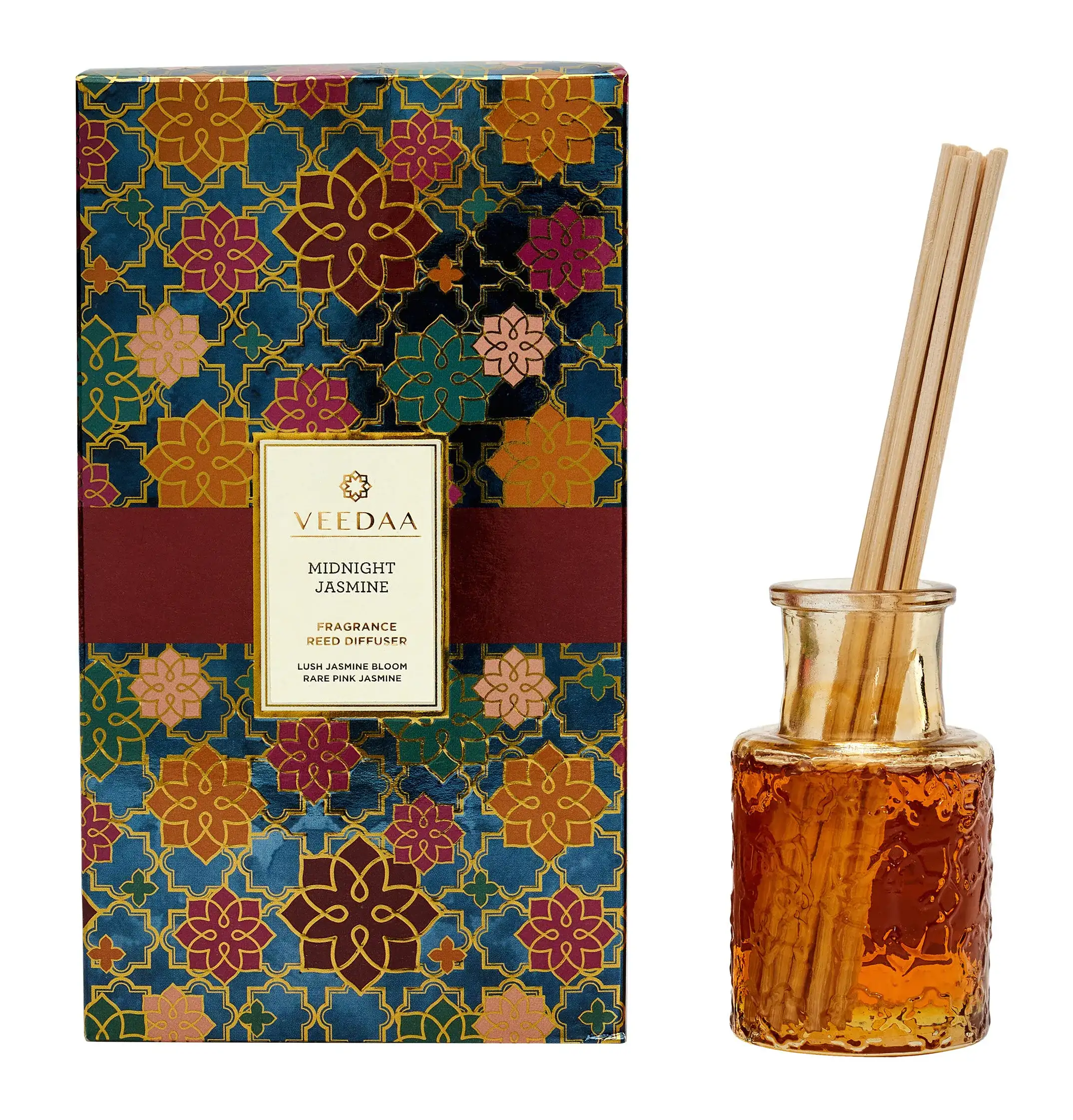 Veedaa Midnight Jasmine Fragrance Reed Diffuser In Champagne Glass