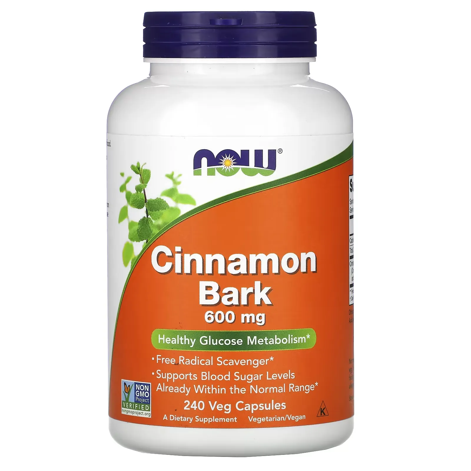 Cinnamon Bark, 600 mg, 240 Veg Capsules