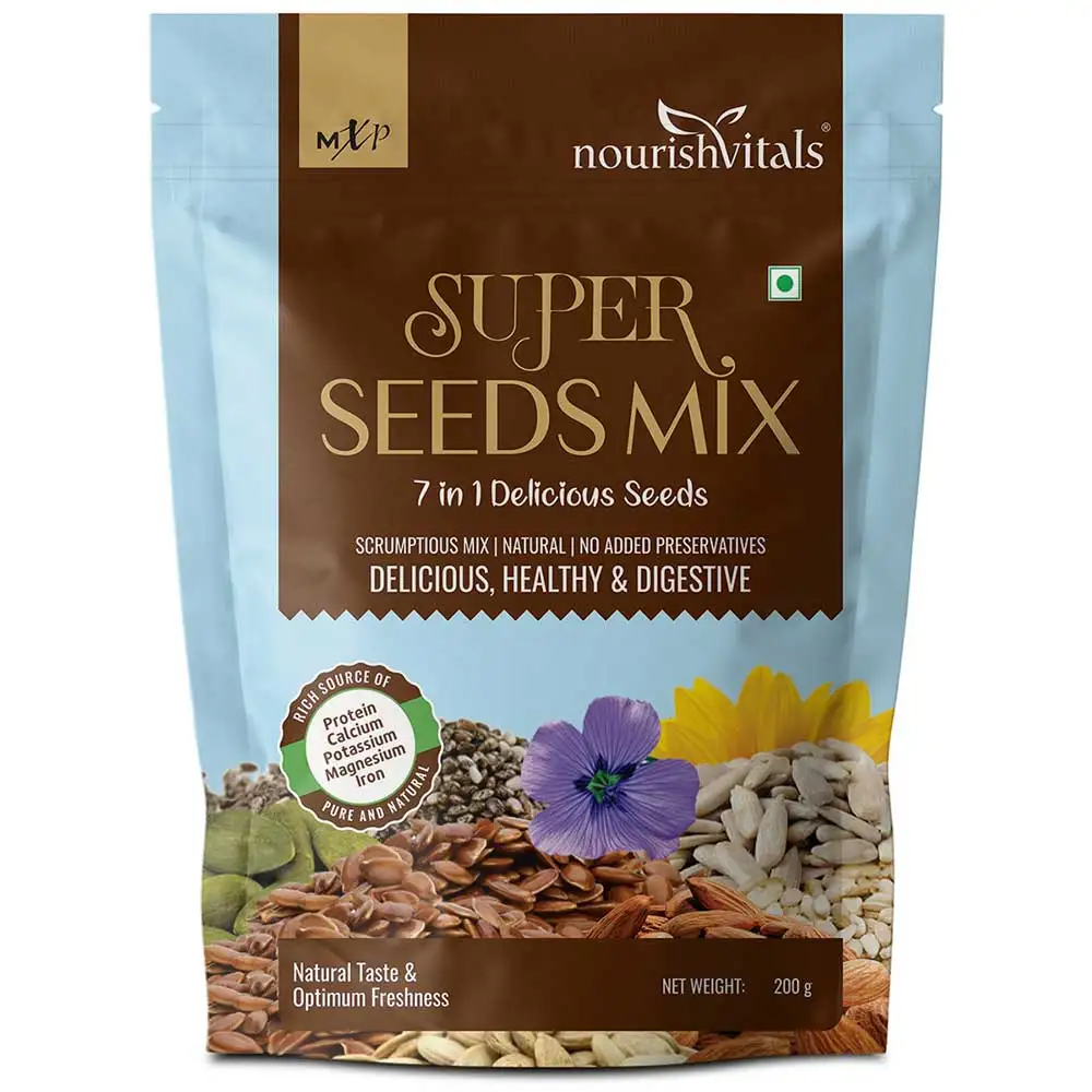 NourishVitals Super Seeds Mix 7 in 1 Delicious Seeds,  Unflavoured  200 g