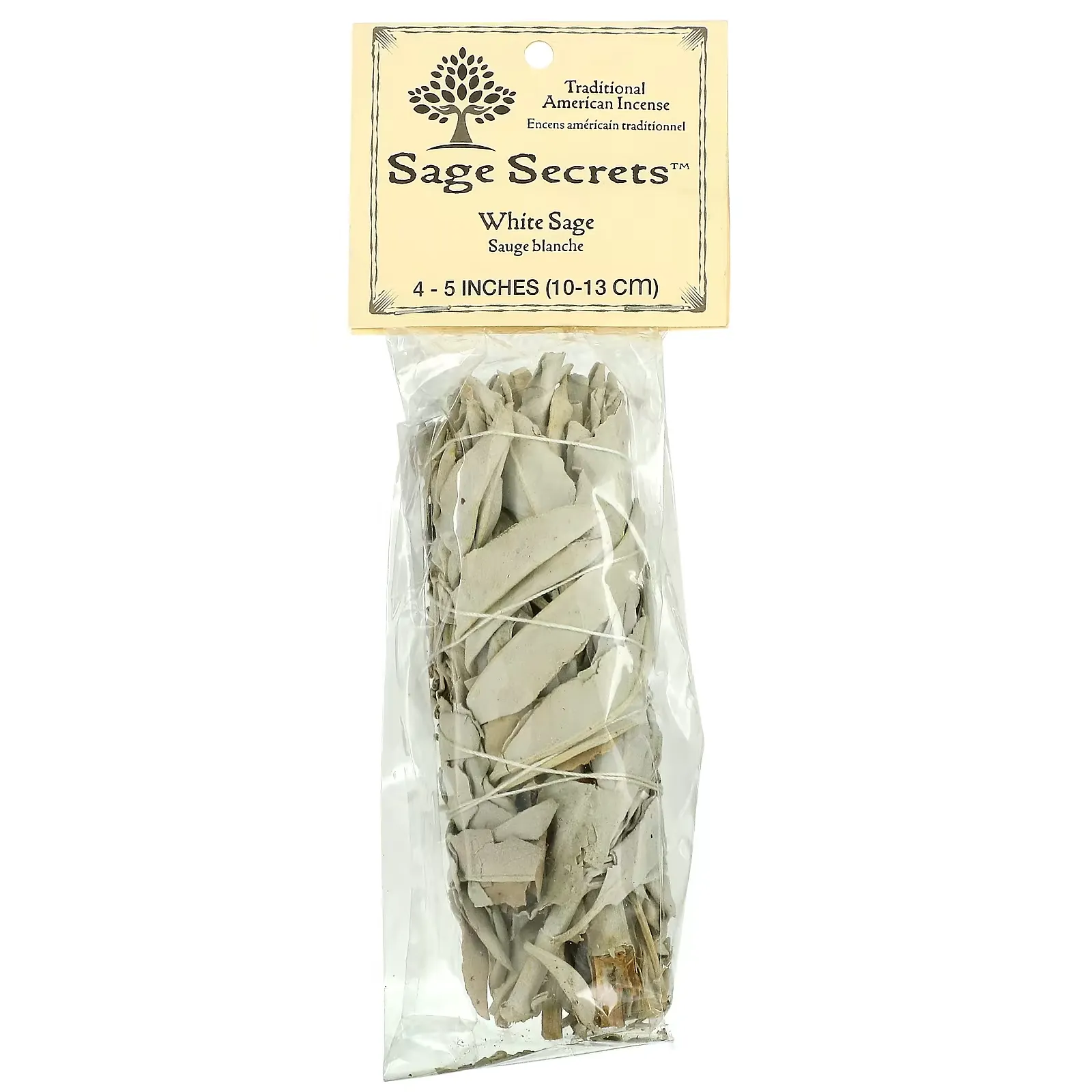 Traditional American Incense, White Sage, 1 Smudge Wand, 4-5 Inches (10-13 cm)