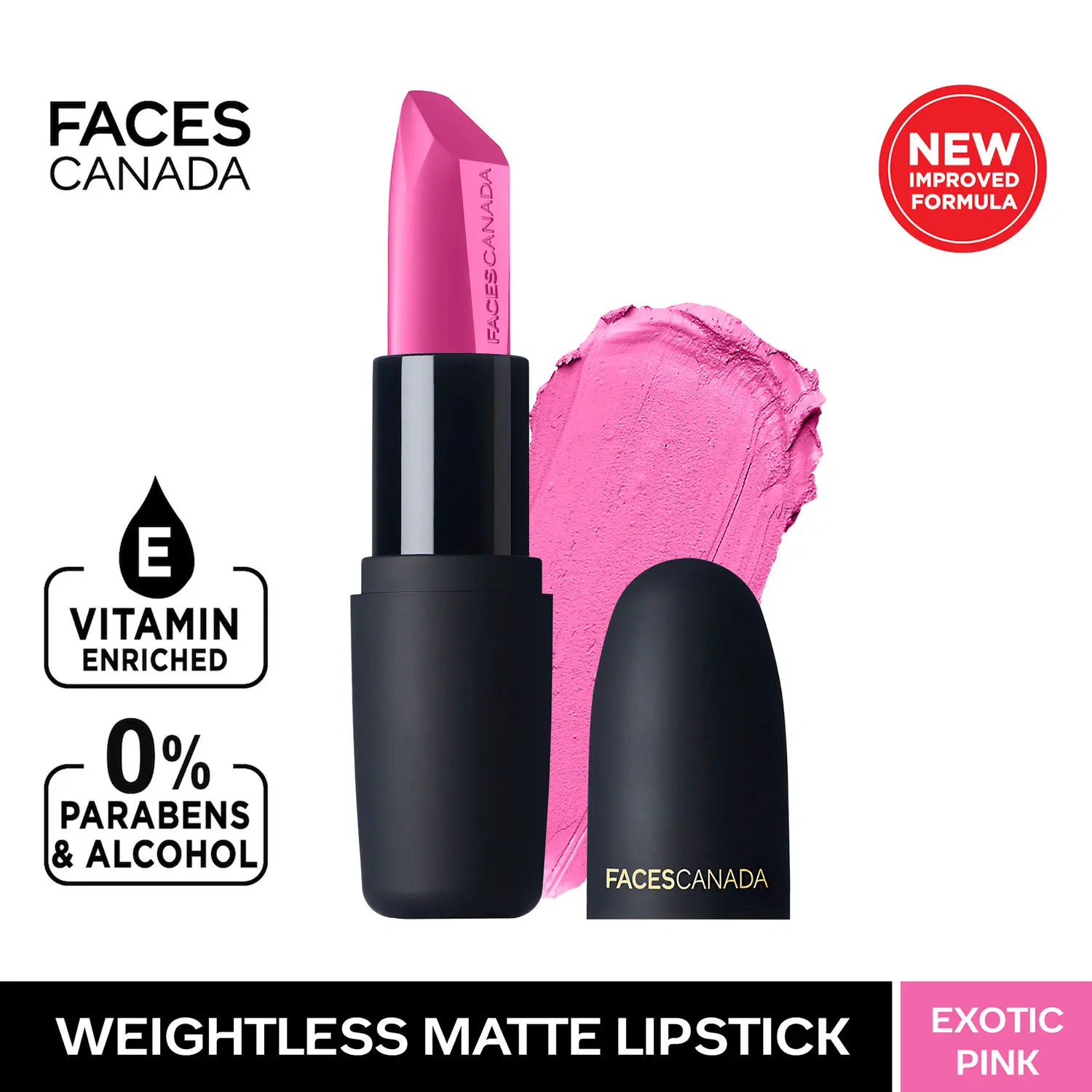 Faces Canada Weightless Matte Finish Lipstick Exotic Pink P12 (4.5 g)