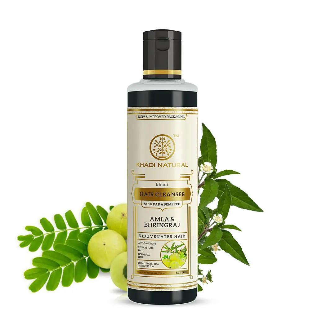 Khadi Natural Amla & Bhringraj Hair Cleanser | SLS Paraben Free| (For All hair types) - 210ml